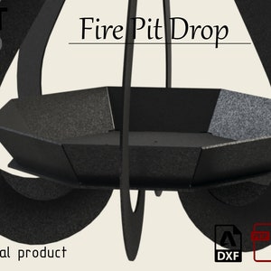 Fire Pit Drop Shape, Dxf File, Garden Fireplace, Svg Files for Plasma and Laser Cut, Garden Decoration. zdjęcie 3