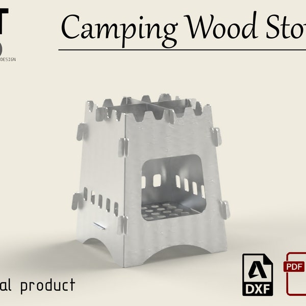 Portable Wood Stove Dxf File, Camping Stove, Small Collapsible Fire Pit, Outdoor, Backpacking Gift. Dxf For Plasma And Laser Cut.