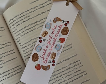 Just A Girl Who Loves Sweet Treats | Coffee and Pastries | Coquette | Readers Gifts | Bows | Bookish