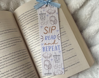 Sip Read Repeat Bookmark | Holiday | Sun | Checklist | Readers Gift | Bookish