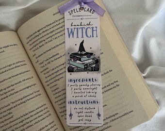 Bookish Witch Bookmark | Halloween | Spooky | Cosy Fall Reading Gift | Book Lovers | Cute Bookmarks
