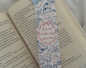 Find Me At The Boy Aquarium | Sports Romance Bookmark | Hockey | Readers Gift | Bookish