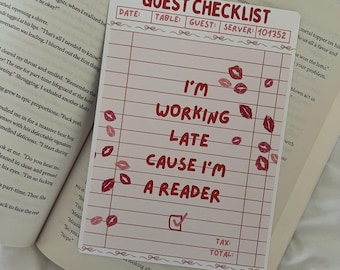 I’m Working Late Cause Im A Reader |  Checklist Kindle Insert | Paperwhite 11th Gen | Skins | Case | Bookish | Gift