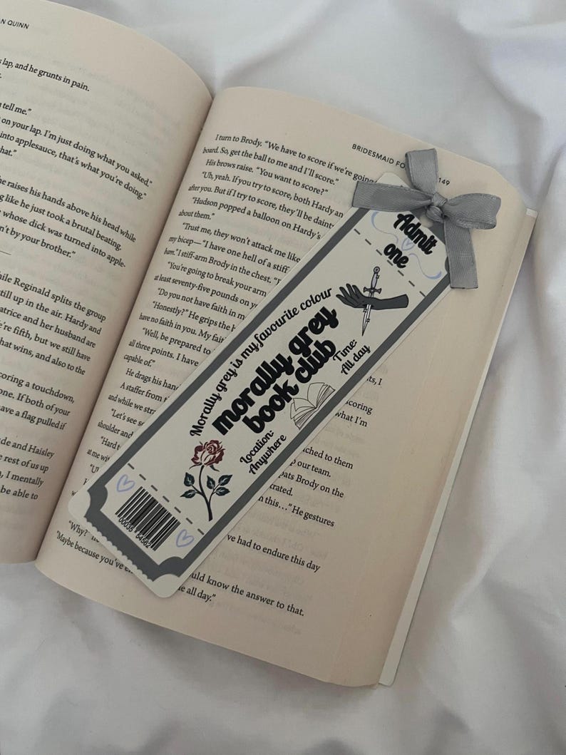 Morally Grey Ticket Bookmark | Dark Romance Bookmarks | Spicy Book Lovers | Reader Gift zdjęcie 1