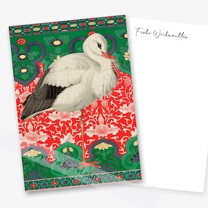 Vintage Weihnachtskarte A5 mit Storch