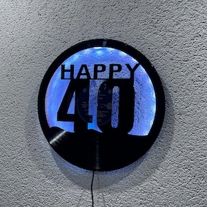 Personalisierte Vinyl Deko LED Lampe aus Schallplatten, Geschenk, Geburtstag, Jubiläum oder sonstigen Feiern