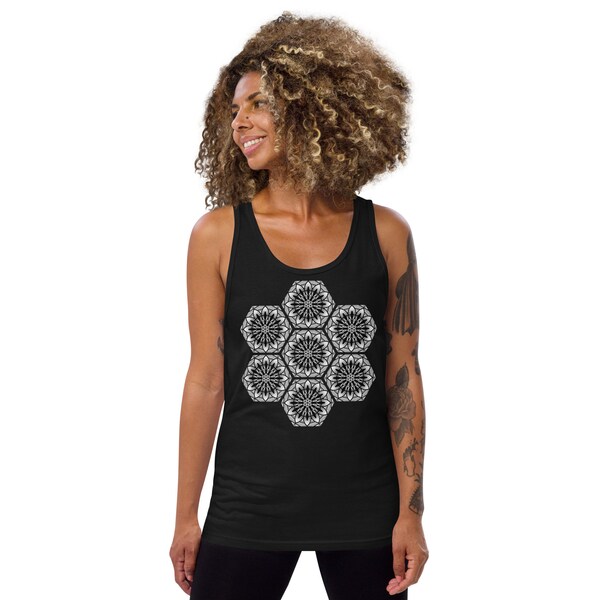 Camiseta de tirantes unisex tattoo geometria pattern mandala tribal ornamental psicodelico