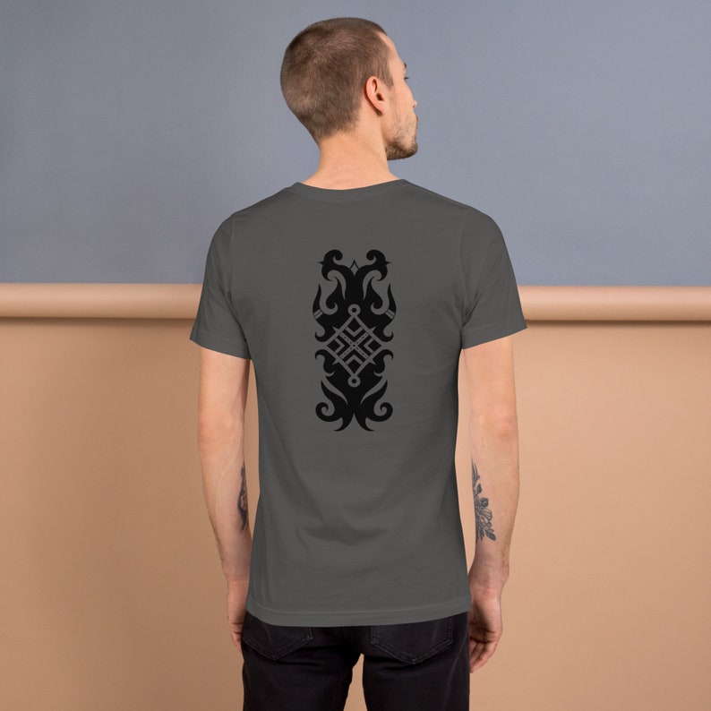 Camiseta de manga corta unisex tattoo tribal ornamental geometrico borneo hombre mujer unico moda