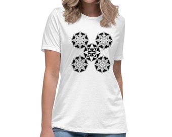 Camiseta suelta unisex tattoo geometrico pattern hombre mujer ornamental