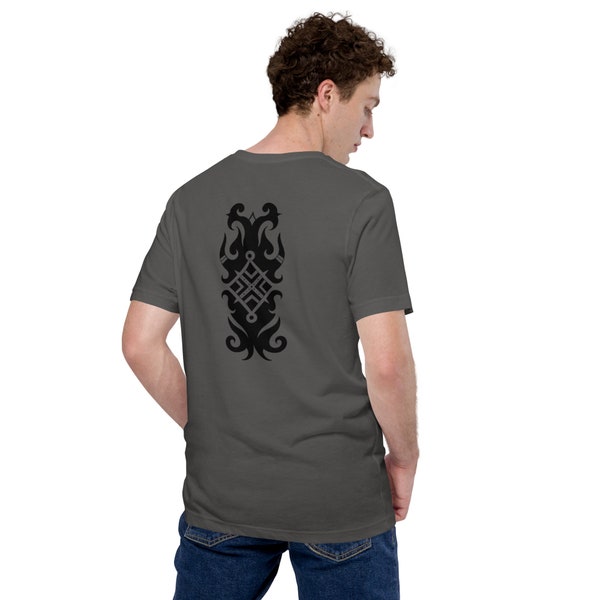 Camiseta de manga corta unisex tattoo tribal ornamental geometrico borneo hombre mujer unico moda