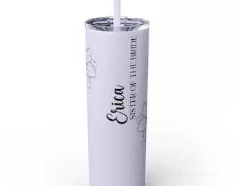 Personalized Sister of the Bride (H) Tumbler with lid & straw 20 oz Bachelorette Gift, Maid of Honor, Bridesmaid Tumbler Bachelorette party