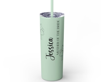 Personalized Mother of the Bride (E) Tumbler with lid & straw 20 oz Bachelorette Gifts, Maid of Honor, Bridesmaid Tumbler Bachelorette party