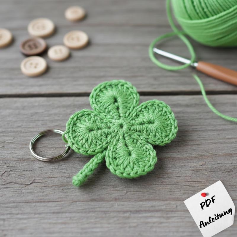 34 Fun Crochet Clover Patterns Perfect for St. Patrick’s Day 21 Crochet Four Leaf Clover Keychain Pattern Crochet