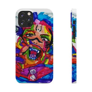 Vibrant Art Slim Phone Case, Colorful Protector for Artists, Fun Gift for Teens, Creative Accessory, Unique Phone Cover