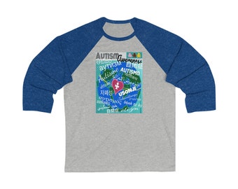 Sensibilisation à l'autisme * Chaque langue sous le soleil * T-shirt de baseball unisexe