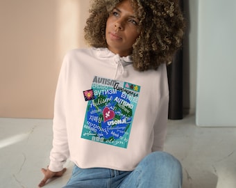 Every Tongue Under the Sun (Autism Awareness) Cropped Hoodie for Women