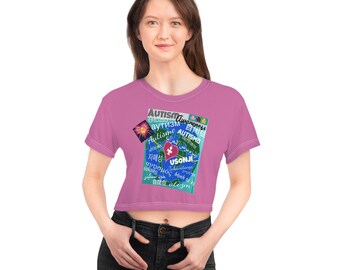 Autism Awareness *Every Tongue Under the Sun* Sporty Cropped Baby Tee for Her