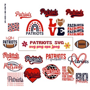 Patriots Baseball SVG PNG, Stacked Patriots svg, Patriots svg, Patriots Shirt svg, Patriots Cheer svg, Patriots Mom svg, Cricut, Download digital