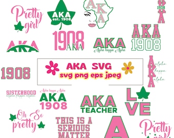 AKA svg, Alpha Kappa Alpha Sorority svg, Greek Letters PNG, Greek Svg,Greek Alphabet Png, Greek Letters Cricut,Large Greek Letters Png,1908,