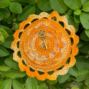 Pretty Gift Of Love Luck Hope, Dainty Crochet Pillow Pocket Shrine key 21st