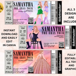 Surprise Music Ticket Stub, Birthday Invite, Concert Keepsake Memorabilia & Birthday Gift, Instant Download Eras Tour Party