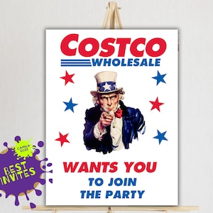 Costco Party Welcome Sign, Costco Birthday, Editable Welcome Sign, Costco Birthday Poster Welcome Sign, Canva Editable, Trending Birthday