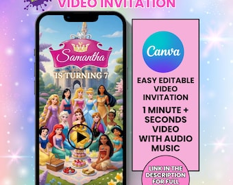 Princess Birthday Video Invitation, Magical Royal Castle Birthday Party, Fairy Tale Birthday  Video Invite, Royal Princess Video Invite
