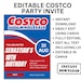Costco Party Invitation, Costco Birthday Invite, Editable Invite ...