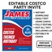Costco Party Invitation, Costco Birthday Invite, Editable Invite ...