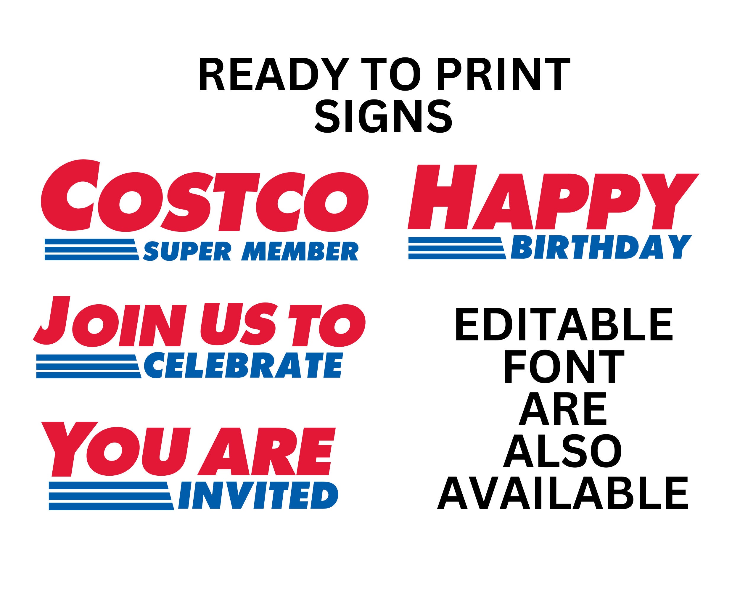 Costco Party Package, Costco Birthday Bundle, Editable Price Sign Costco Party Package, Costco Birthday Bundle, Editable Price Sign