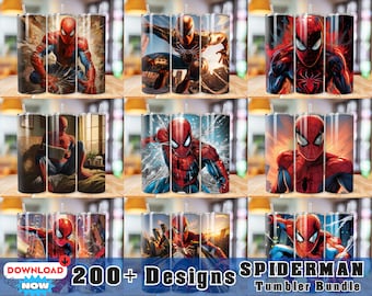 200+ Spiderman Tumbler Wrap Bundle, 20oz Skinny Tumbler Wrap, 20 oz Tumbler Png Sublimation Design, Digital Instant Download Designs