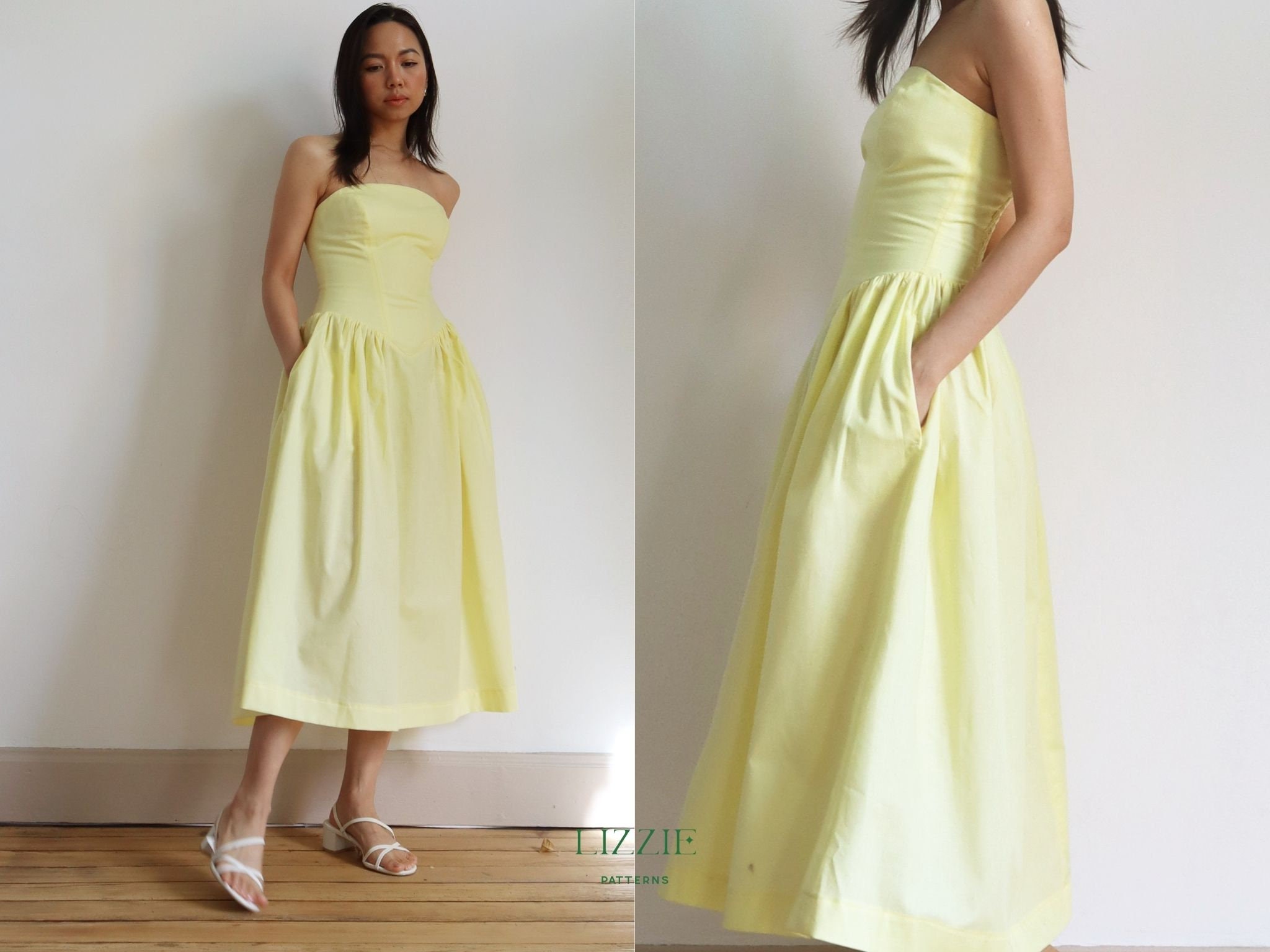 Corset Style Drop Waist Dress Sewing Pattern (PDF Digital Download) - Etsy