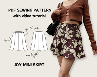 Joy 8-Panel Mini Skirt Sewing Pattern (PDF Download)