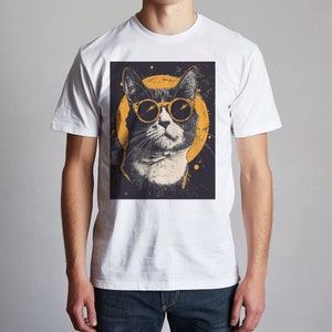 T-shirt graphique avec chat Whisker Wonderland, haut tendance félin image 2