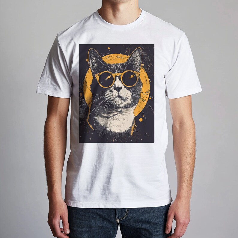 Whisker Wonderland Cat Graphic Tee Feline Fashion Statement Top zdjęcie 2