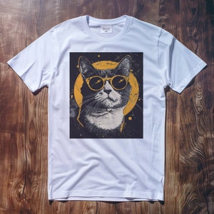 T-shirt graphique avec chat Whisker Wonderland, haut tendance félin image 4