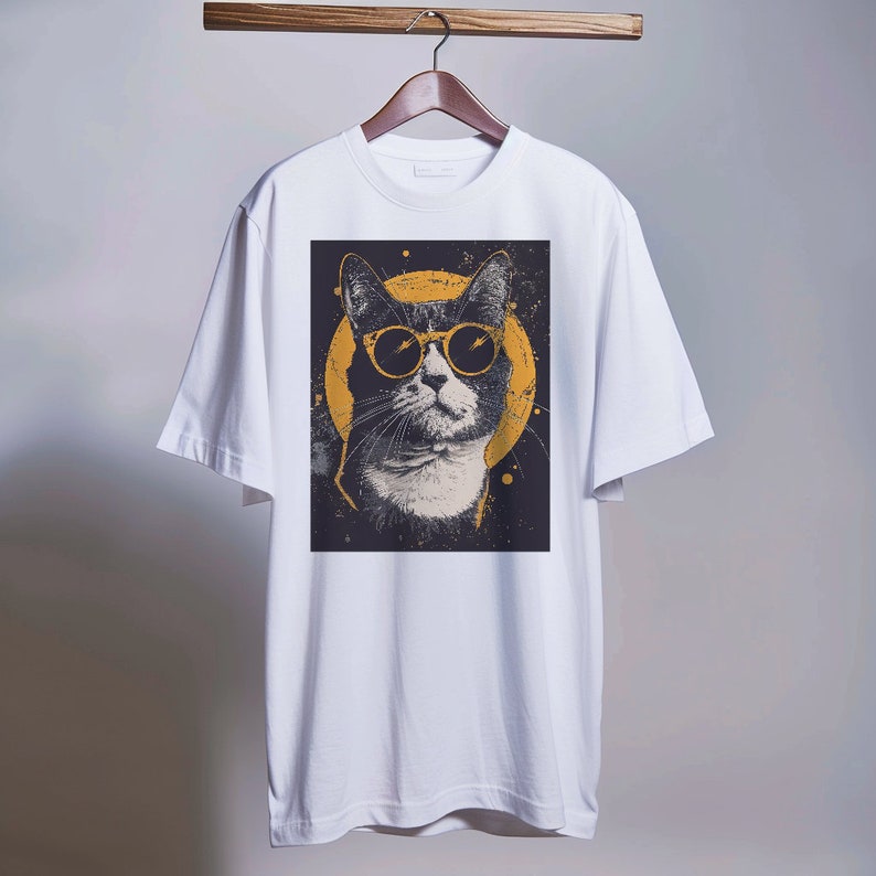 Whisker Wonderland Cat Graphic Tee Feline Fashion Statement Top zdjęcie 3