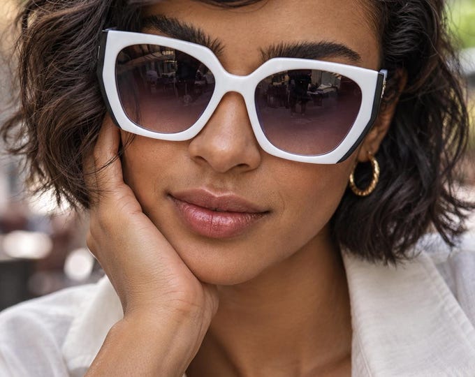 Oversized Sunglasses for Women, White Frame – Ready to Wear !
