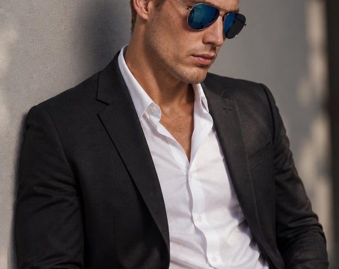 Polarized Aviator Sunglasses for Men, Mirrored Blue Lens – The New MOMENT. FOR SURE!