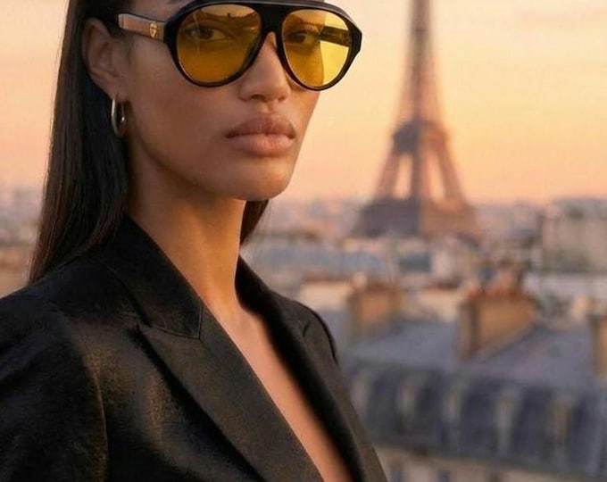 Prestige Aviator Sunglasses Women, Black Frame Champagne Lens – STEAL The SPOTLIGHT!