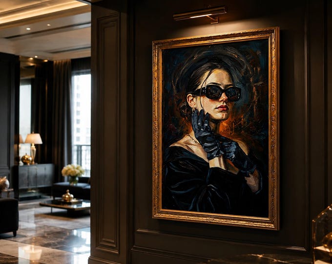 Gothic Portrait Oil Painting Print | Dark Romance Woman Wall Art (Digital Download)