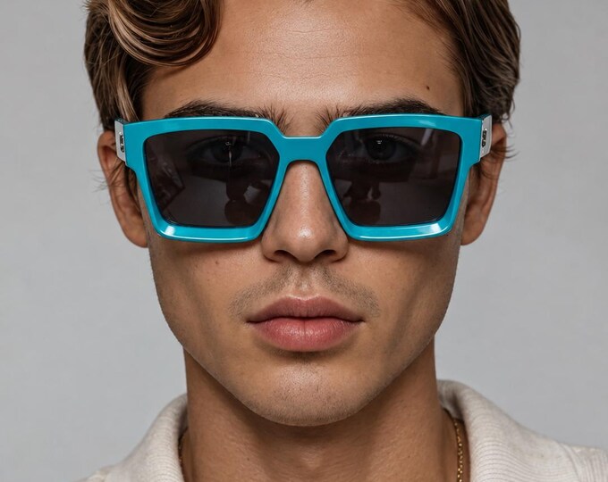 Prestige Square Sunglasses for Men, Teal Frame – Elite Style.
