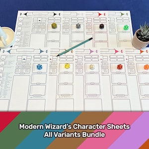D&D 5e Character Sheets, Form Fillable, All Variants Bundle