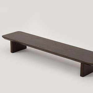 Solid Spruce Wood Dual Monitor Stand: Ergonomic Desk Organizer, Minimalist Home Office Storage