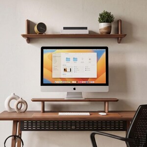 Handmade American Walnut Floating Shelf: Cable Management Design
