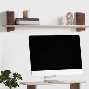 Handmade Minimalist Floating Shelf: Wood Veneer Wall Decor