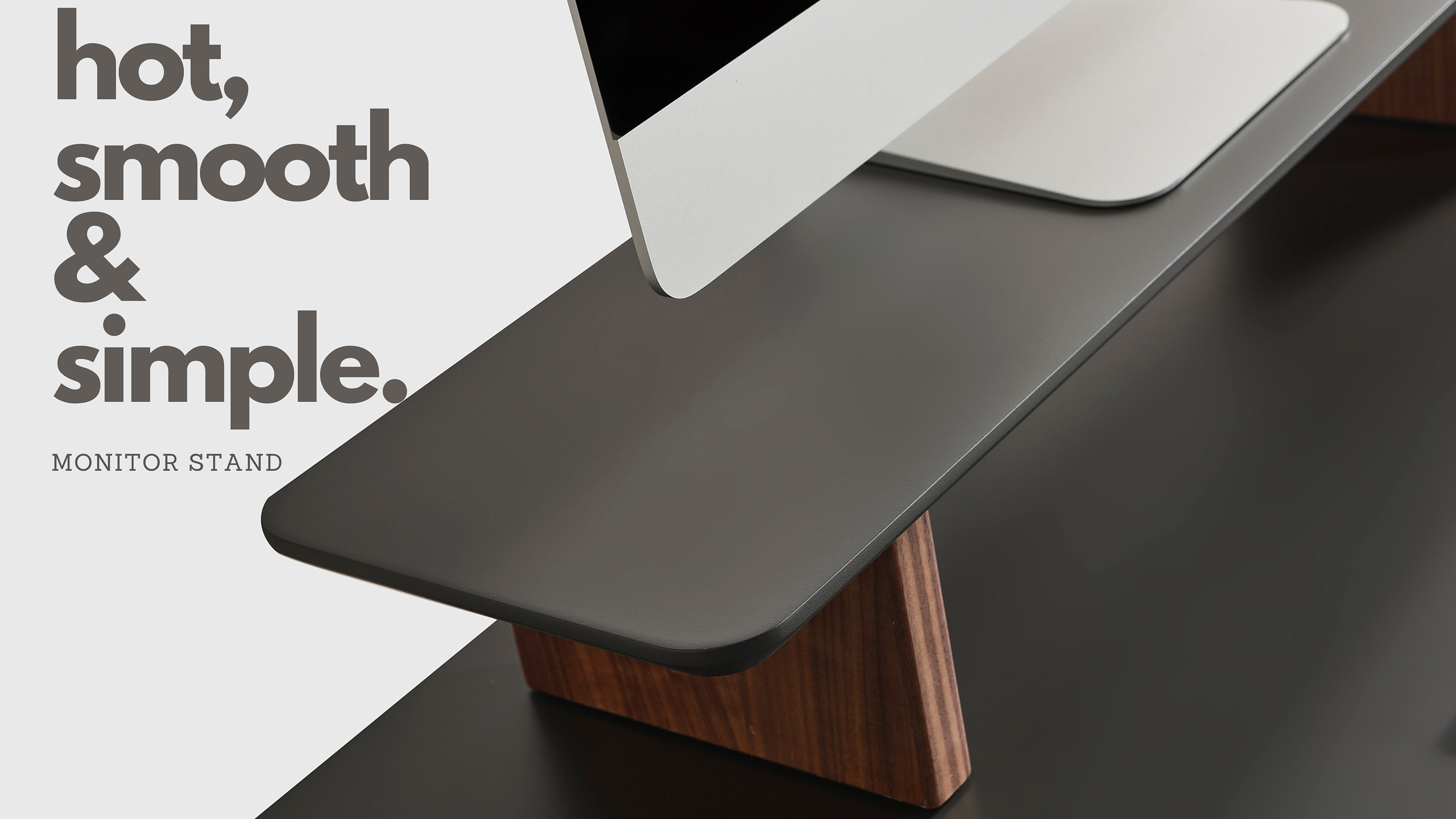 Modern Desk Monitor Riser Modern Wood Monitor Stand Riser: Ergonomic Anthracite & Cream Desk ...