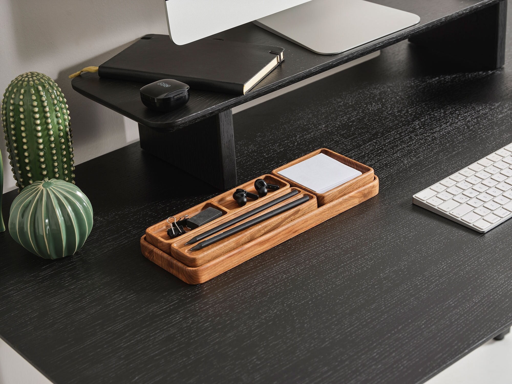 Handmade Beech Wood Desk Organizer Set: Minimalist Office Storage - Etsy