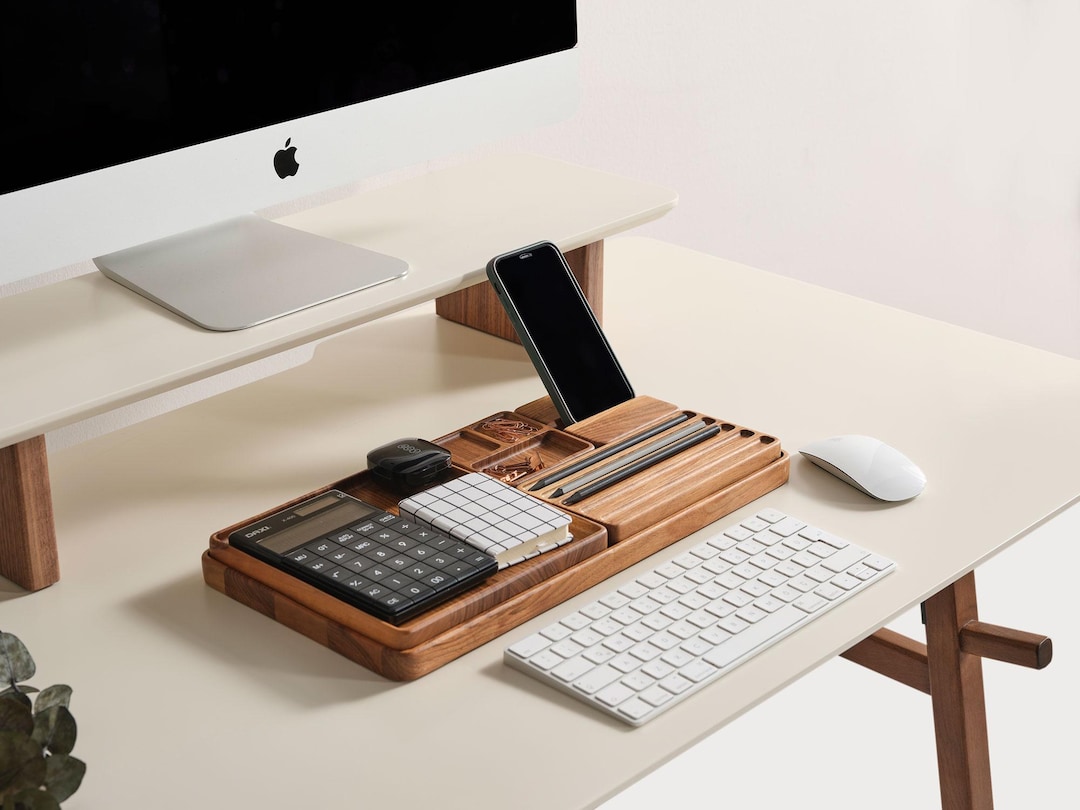 Handmade Beech Wood Desk Organizer Set: Modular Office Trays - Etsy