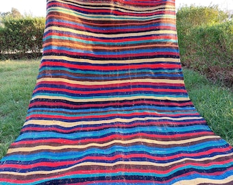 Vintage Moroccan Wool Rug: Handwoven Berber Carpet, 1980s (270 x 140 cm)